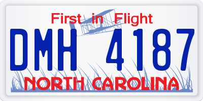 NC license plate DMH4187