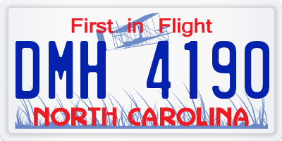 NC license plate DMH4190