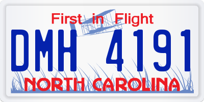NC license plate DMH4191