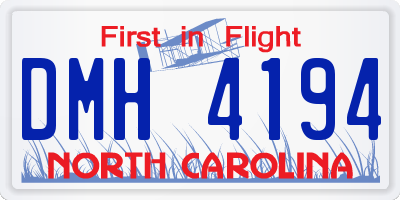 NC license plate DMH4194