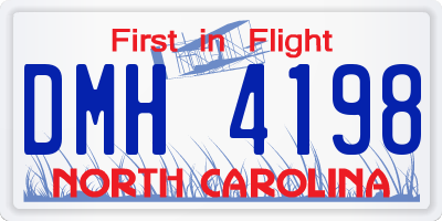 NC license plate DMH4198