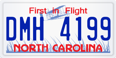 NC license plate DMH4199