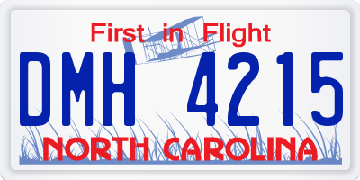 NC license plate DMH4215
