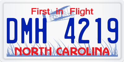 NC license plate DMH4219