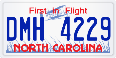 NC license plate DMH4229