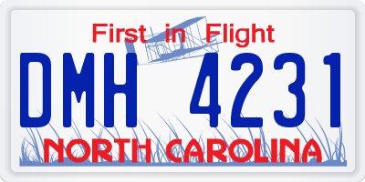 NC license plate DMH4231