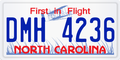 NC license plate DMH4236