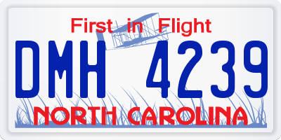 NC license plate DMH4239