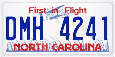 NC license plate DMH4241