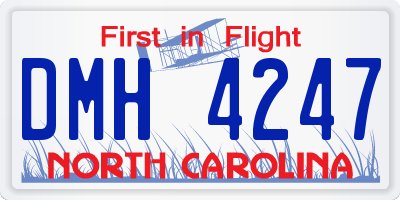NC license plate DMH4247