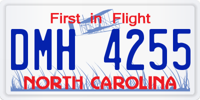 NC license plate DMH4255