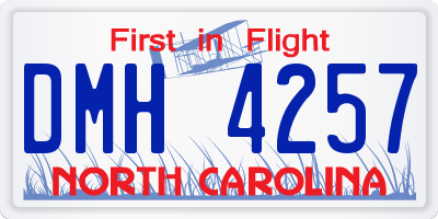 NC license plate DMH4257