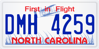 NC license plate DMH4259