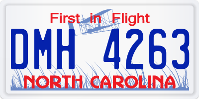 NC license plate DMH4263