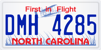 NC license plate DMH4285