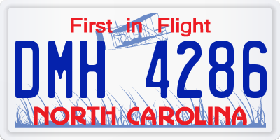 NC license plate DMH4286