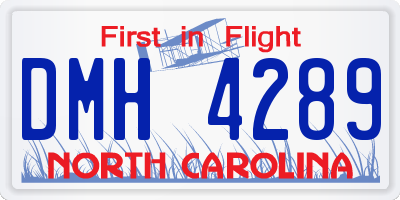 NC license plate DMH4289