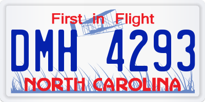 NC license plate DMH4293