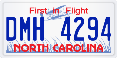 NC license plate DMH4294