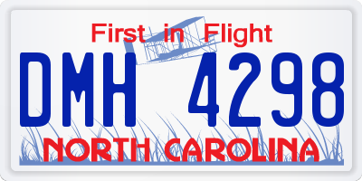 NC license plate DMH4298
