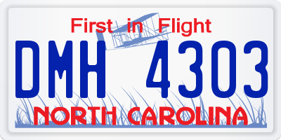NC license plate DMH4303