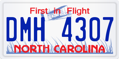 NC license plate DMH4307
