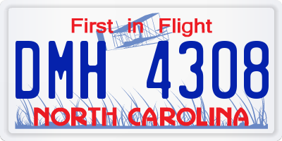 NC license plate DMH4308