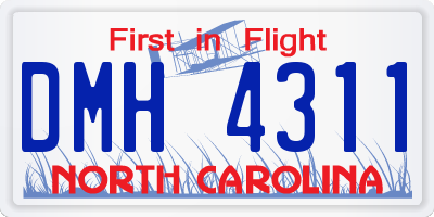 NC license plate DMH4311