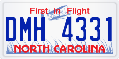 NC license plate DMH4331