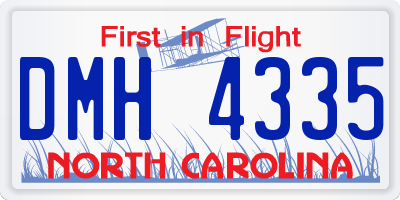 NC license plate DMH4335
