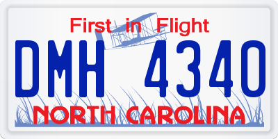 NC license plate DMH4340