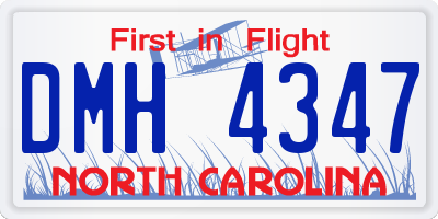 NC license plate DMH4347