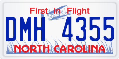NC license plate DMH4355