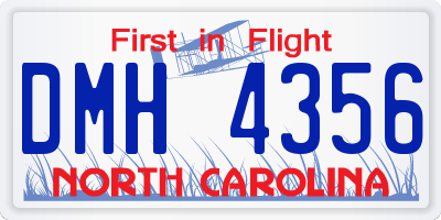 NC license plate DMH4356
