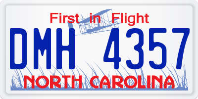 NC license plate DMH4357