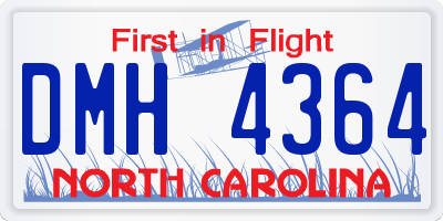 NC license plate DMH4364