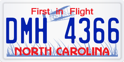 NC license plate DMH4366
