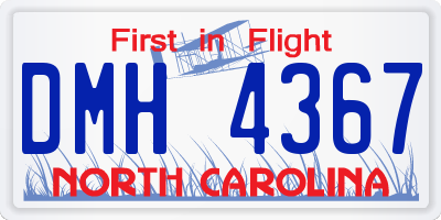 NC license plate DMH4367