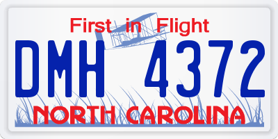 NC license plate DMH4372