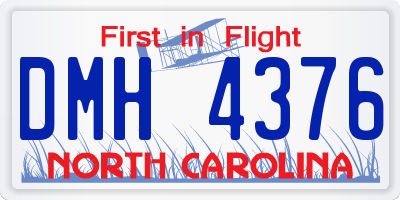 NC license plate DMH4376