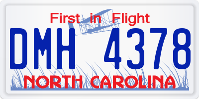 NC license plate DMH4378
