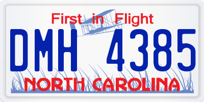 NC license plate DMH4385
