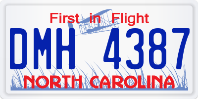 NC license plate DMH4387