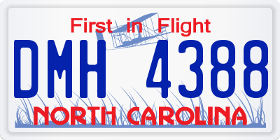 NC license plate DMH4388