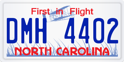 NC license plate DMH4402