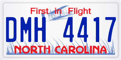 NC license plate DMH4417