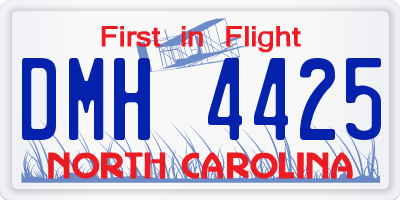 NC license plate DMH4425
