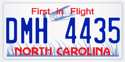 NC license plate DMH4435