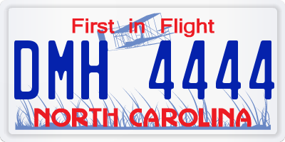 NC license plate DMH4444