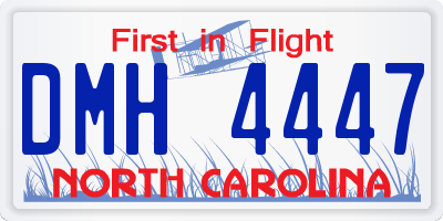 NC license plate DMH4447